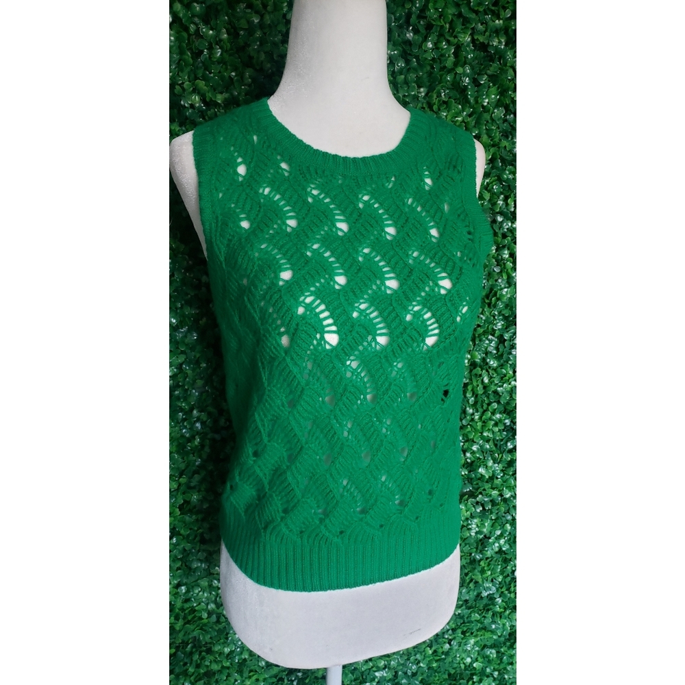 19. J.Crew Cashmere pointelle sweater shell - Picture 3 of 8